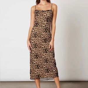 COTTON CANDY LA Leopard Mesh Midi Dress